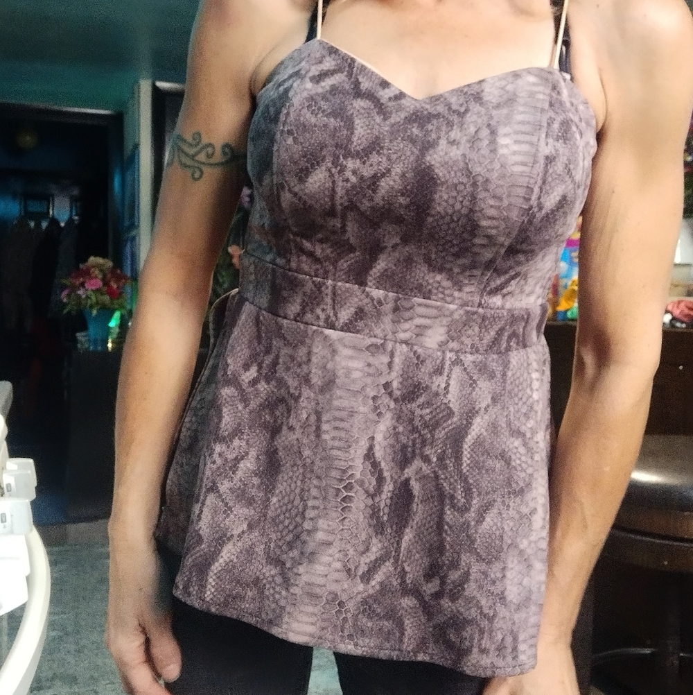 Snakeskin Print Top